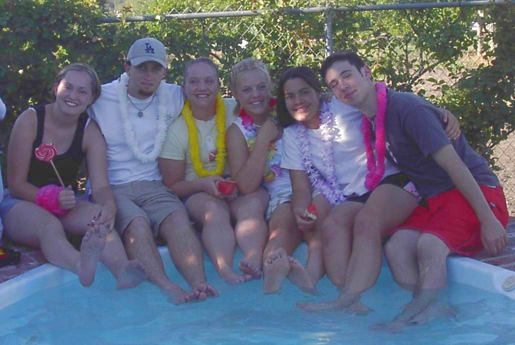 At a pool party in the 10th grade