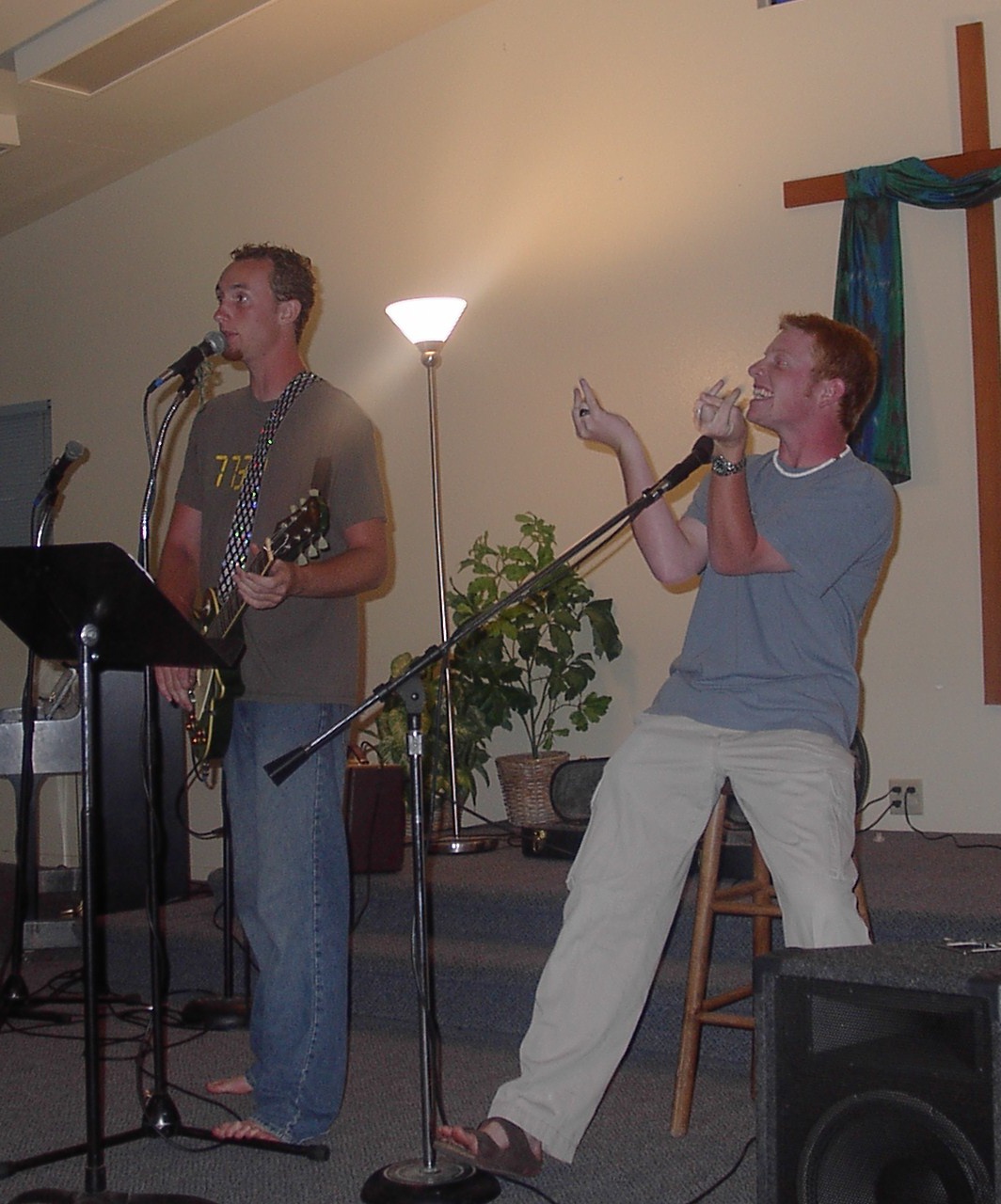 Jesse and Paul rocking out at Youth Group