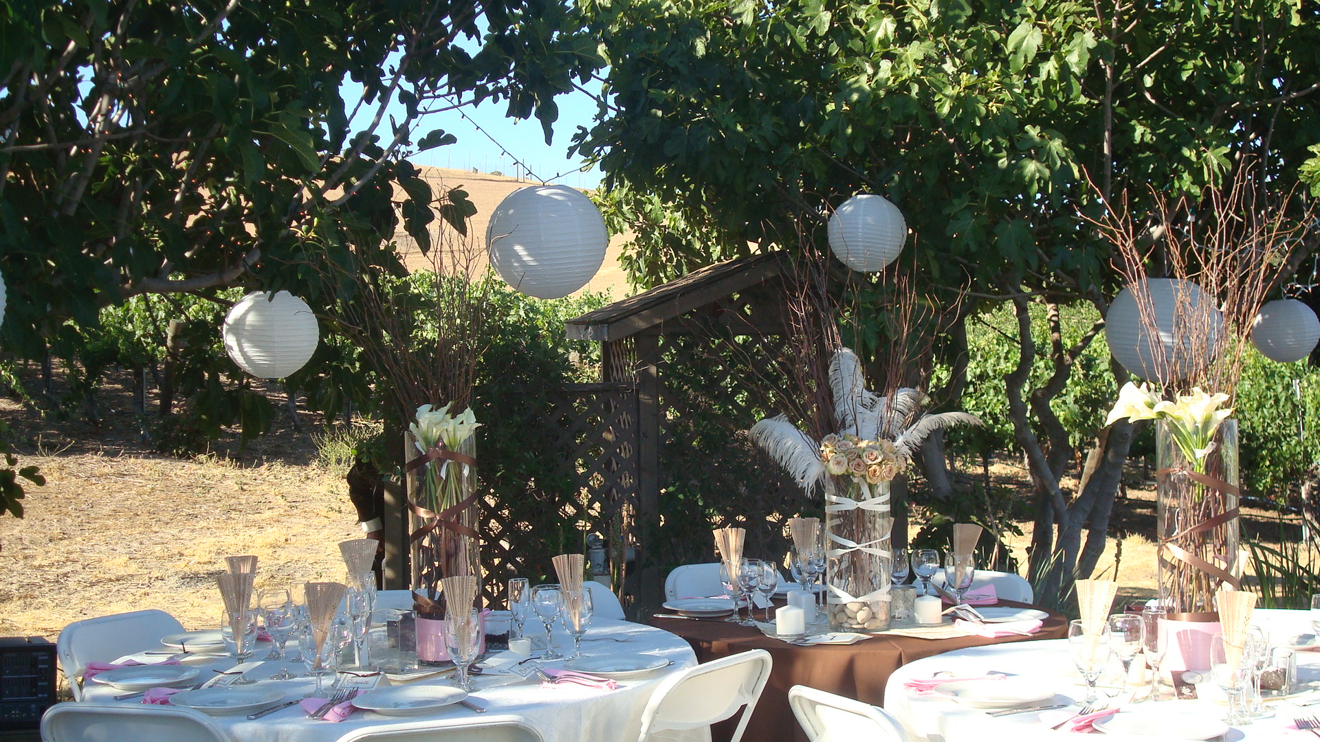 The head tables at the reception site