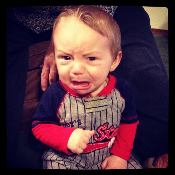 AJ cry, 8 months