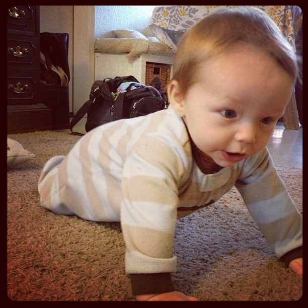 AJ determined crawling